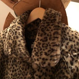 Leopard swing back Jacket, Faux Fur